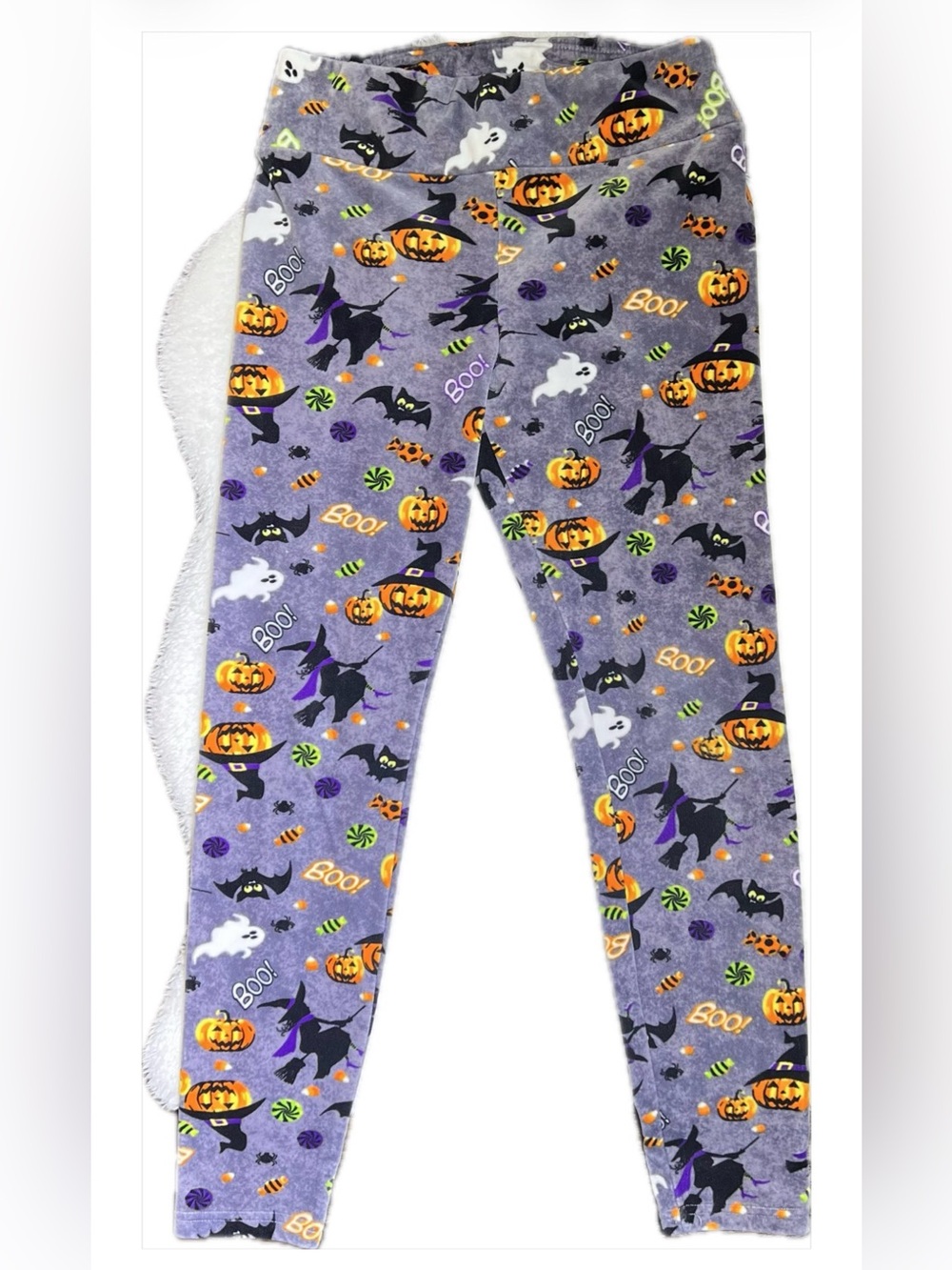 No Boundaries Halloween Soft Fleece Leggings Ghost Witch Pumpkin Large